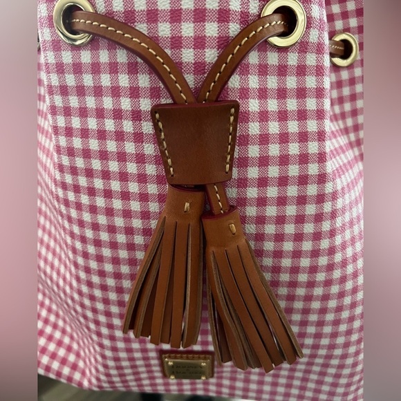 DOONEY & BOURKE GINGHAM AIMEE DRAWSTRING - PINK and WHITE - NEVER USED - - Picture 4 of 11